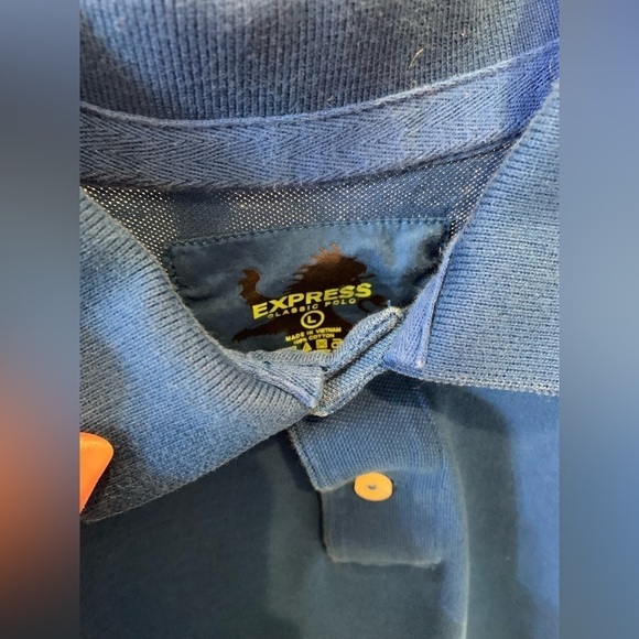 Men’s Express Classic Polo Size Large Royal Blue - Picture 2 of 3